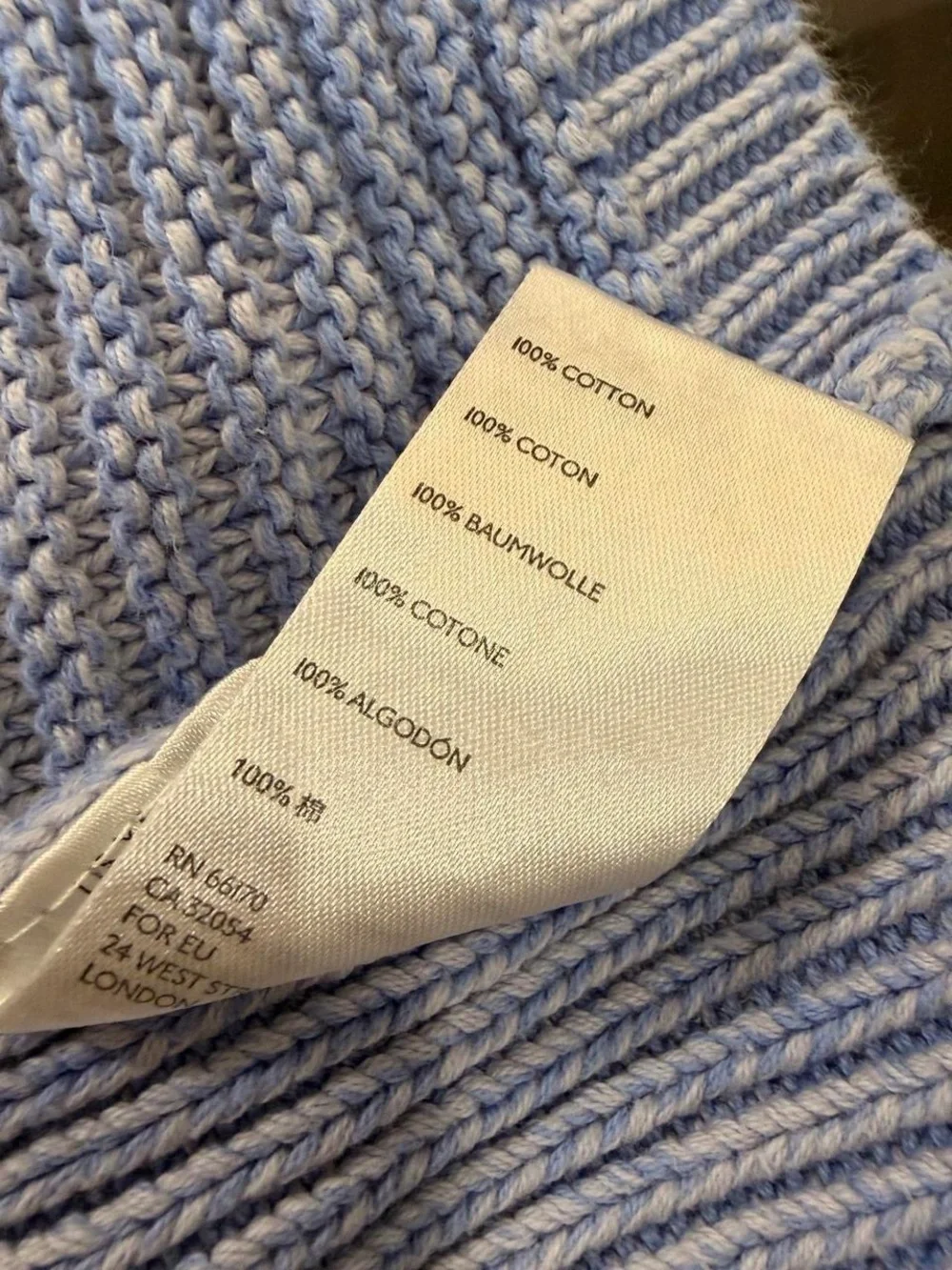 Free People Blue Cotton Cable Knit Sweater XS